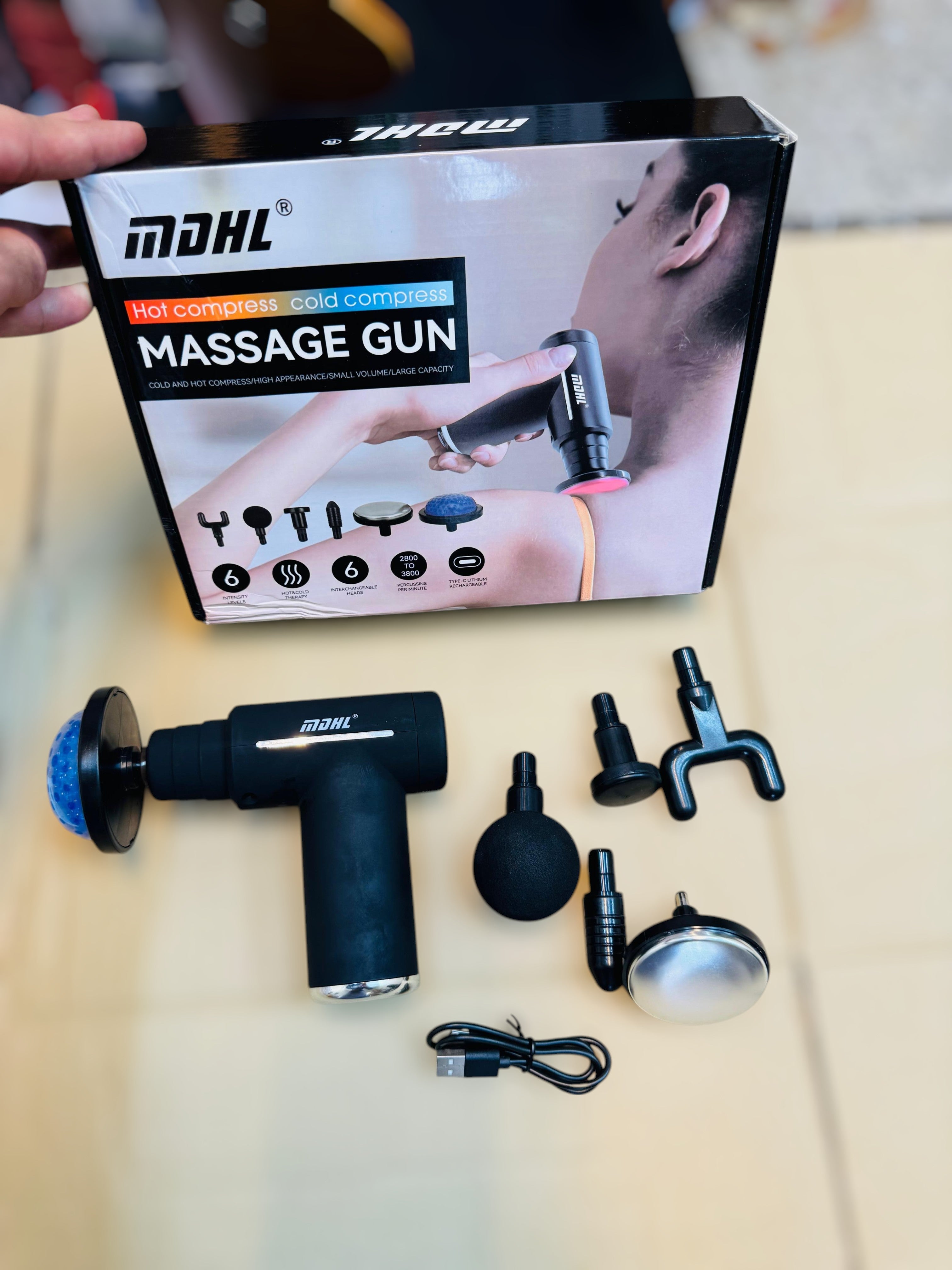 MDHL Hot Compress Cold Compress Massage Gun 6in1