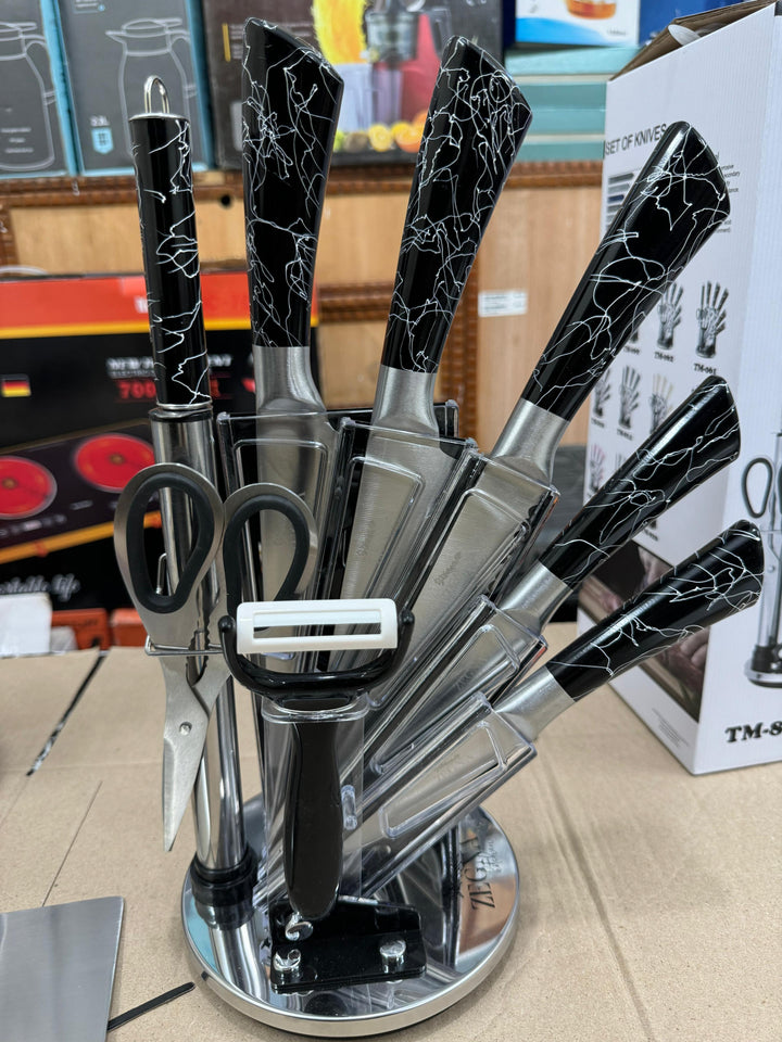 GERMANY LOT 9PCs KNIVES SET WITH STAND