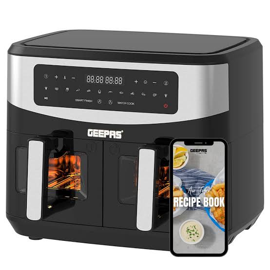 Geepas 9 L Dual Basket Digital Air Fryer- GAF37525U